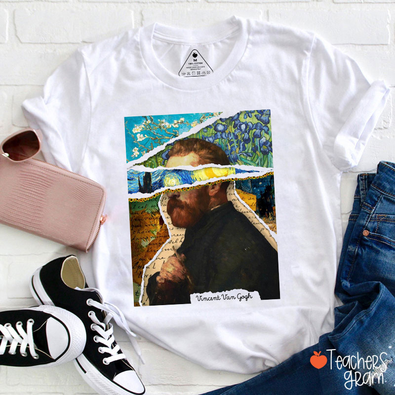 Retro Van Gogh Puzzle Art Teacher T-Shirt