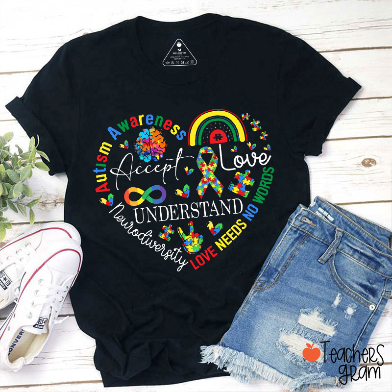 Accept Love Understand Autism Awareness Teacher T-Shirt