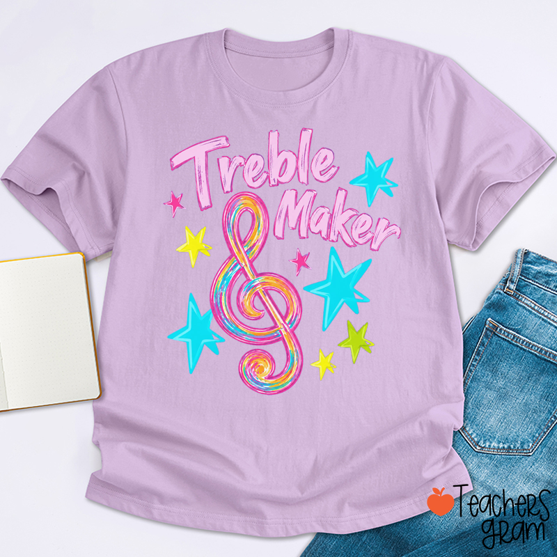Bright Music Note Treble Maker Star Teacher T-Shirt