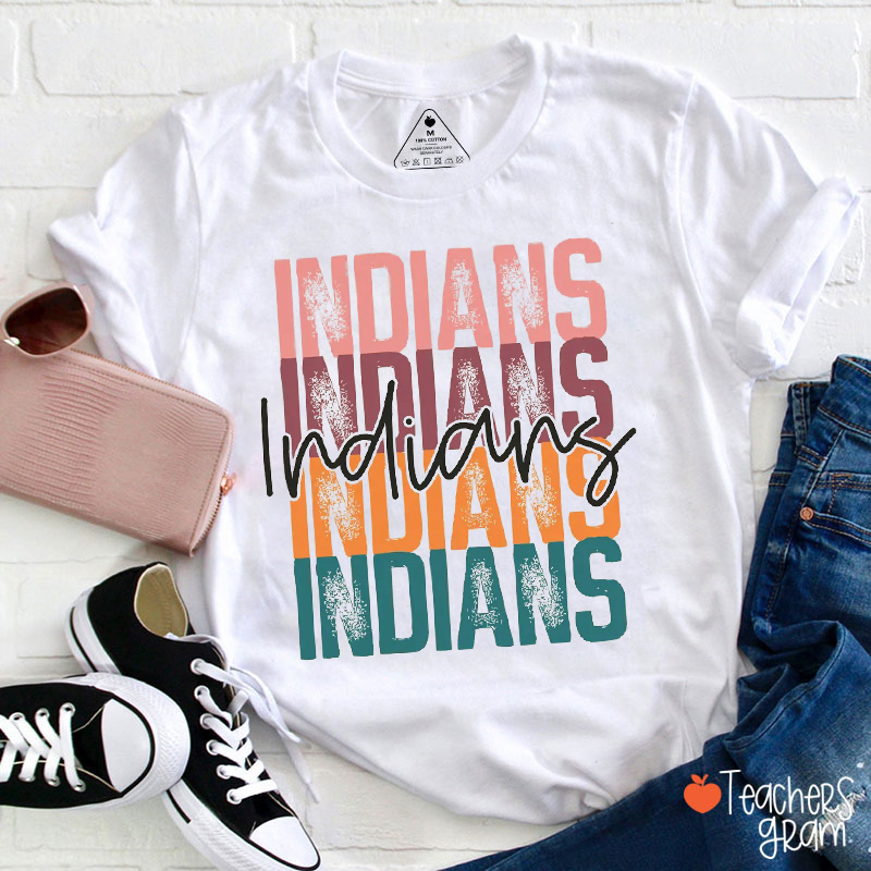 Personalized Mascot Color Fonts Teacher T-Shirt