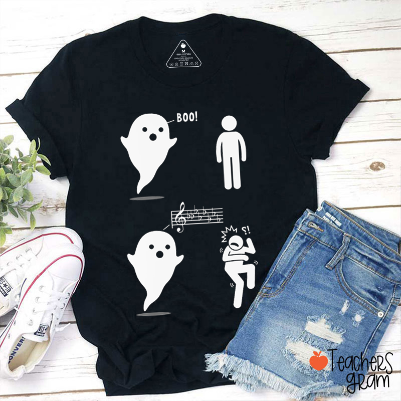 Scary Music Ghost Teacher T-Shirt
