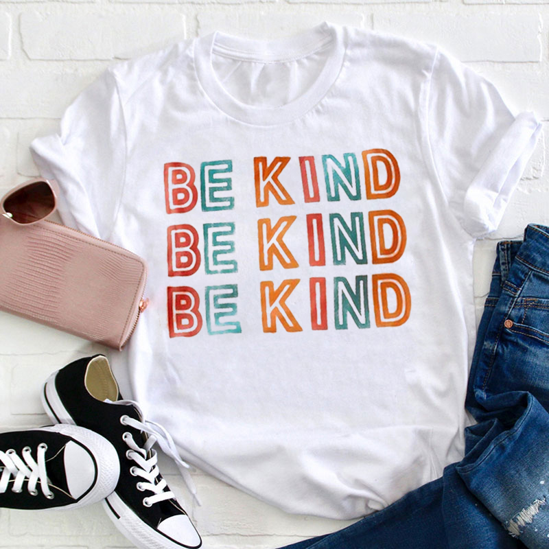 Retro Be Kind Be Kind Be Kind Teacher T-Shirt