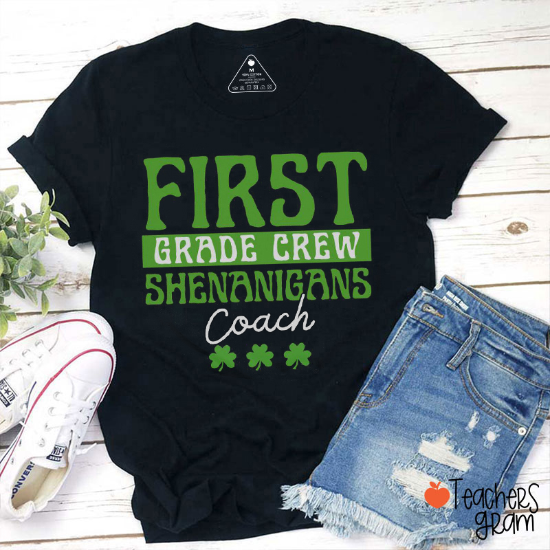 Personalized Name And Grade Shenanigans Teacher T-Shirt