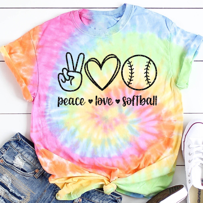 Personalized Peace Love Sport Teacher Tie-dye T-Shirt