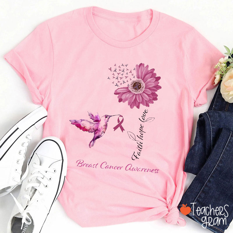 Faith Hope Love Awareness Teacher T-Shirt