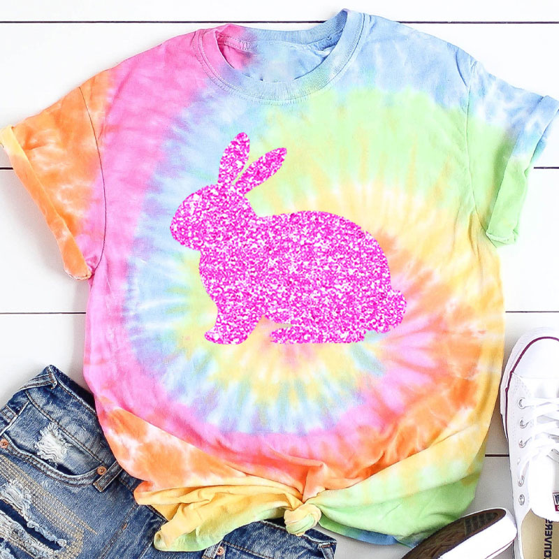 Glitter Easter Peeps Teacher Tie-dye T-Shirt