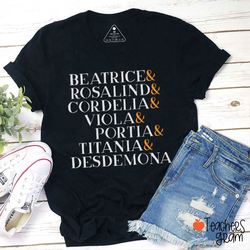 Shakespeare Heroines Teacher T-Shirt