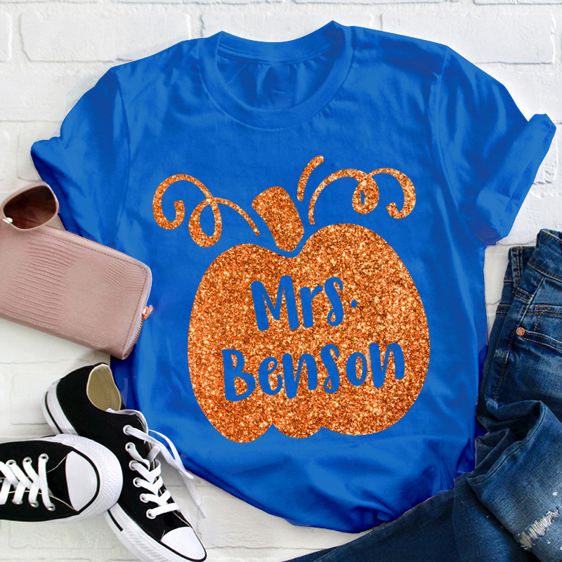Personalized Halloween Pumpkins Teacher T-Shirt