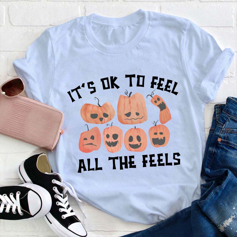 It's Ok To Feel All The Feels Teacher T-Shirt