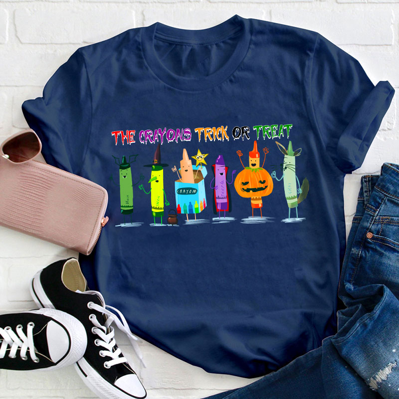 The Crayon Trick Or Treat Teacher T-Shirt