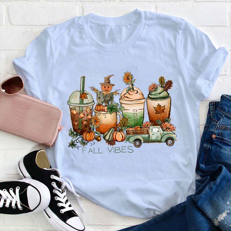 Fall Vibes Teacher T-Shirt
