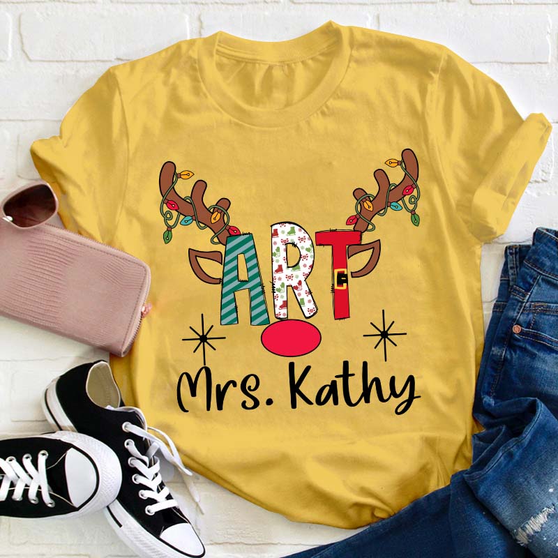 Personazlied Christmas Elk Teacher T-Shirt