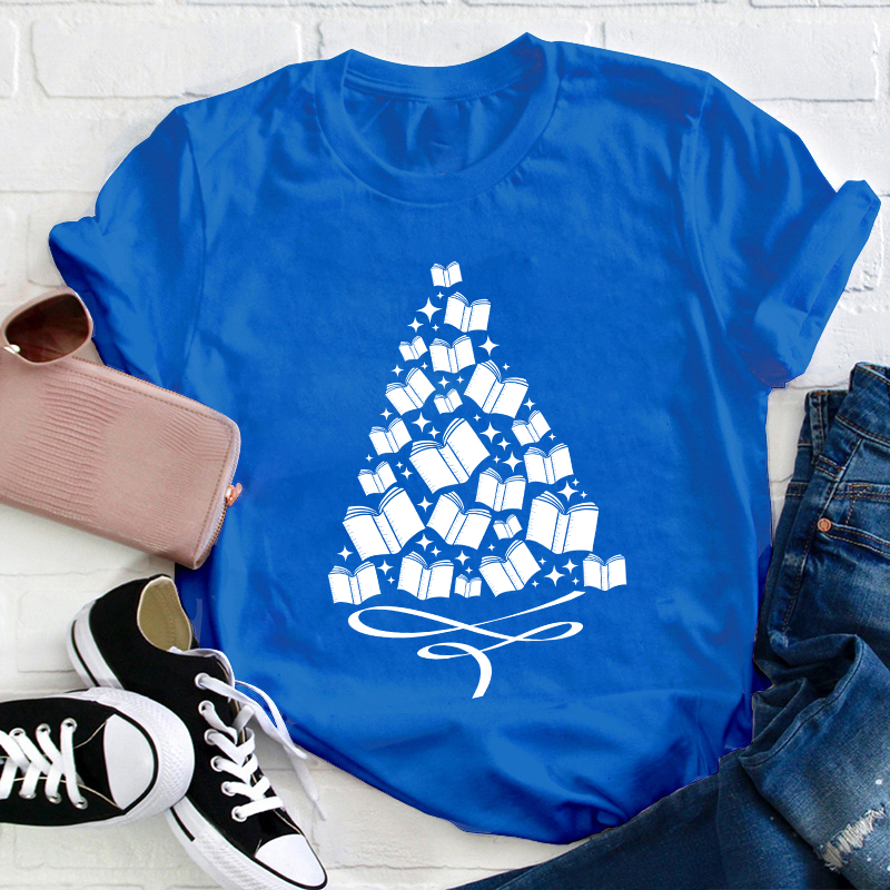 A Christmas Tree Of Books Teacher T-Shirt