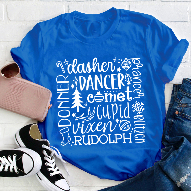 Dancer Cupid Rudolph Teacher T-Shirt