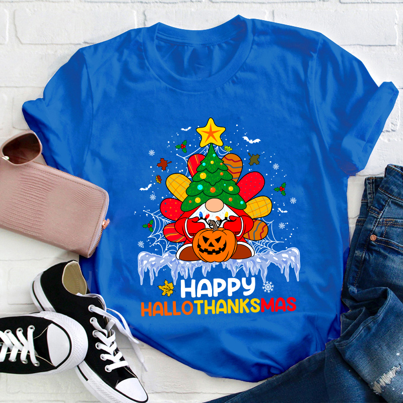 Happy Hallothanksmas Teacher T-Shirt