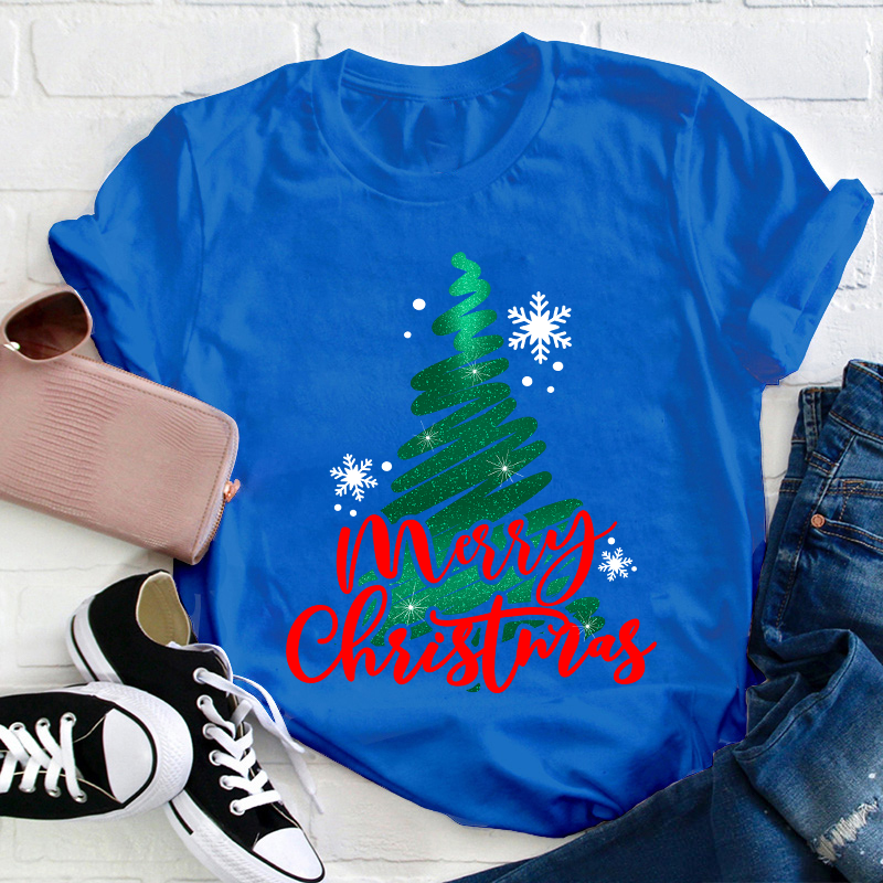 Sparkling Christmas Tree Teacher T-Shirt