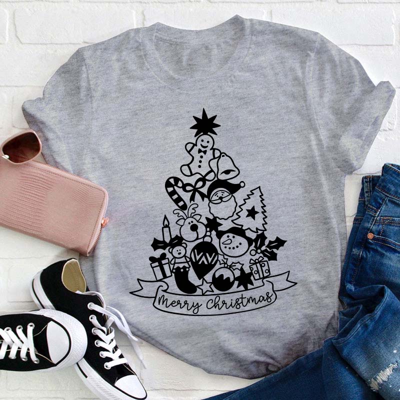 Cute Christmas Tree Teacher T-Shirt