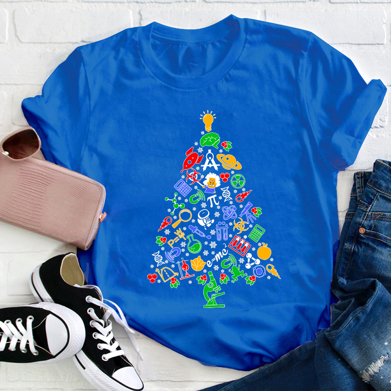 Physics And Chemistry Christmas Tree Teacher T-Shirt