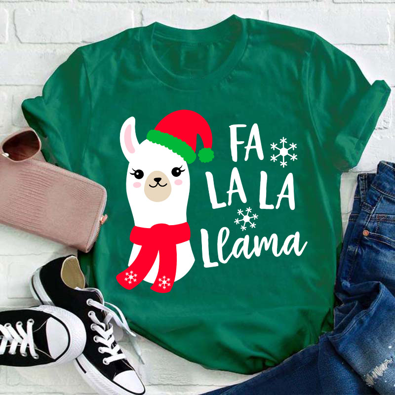 Fa La La Llama Teacher T-Shirt