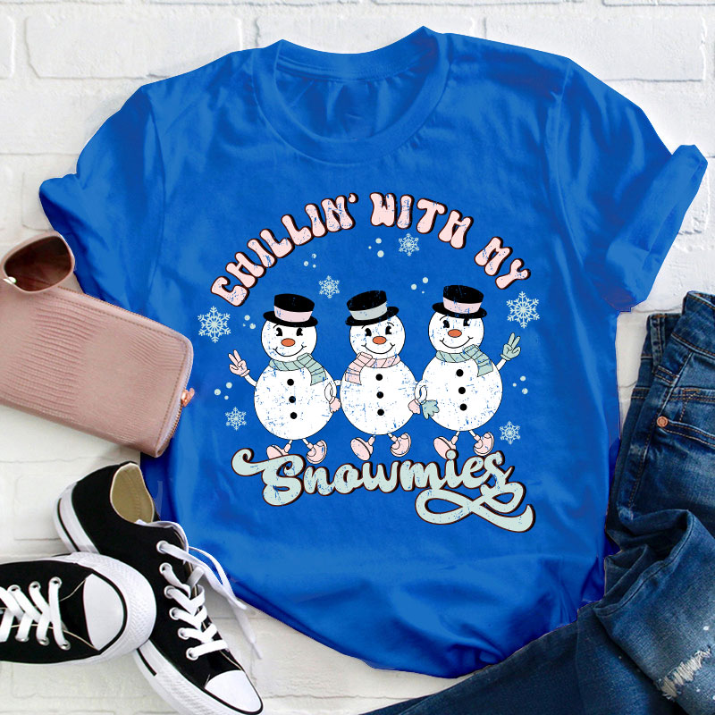 Chilling With My Snowmies Teacher T-Shirt