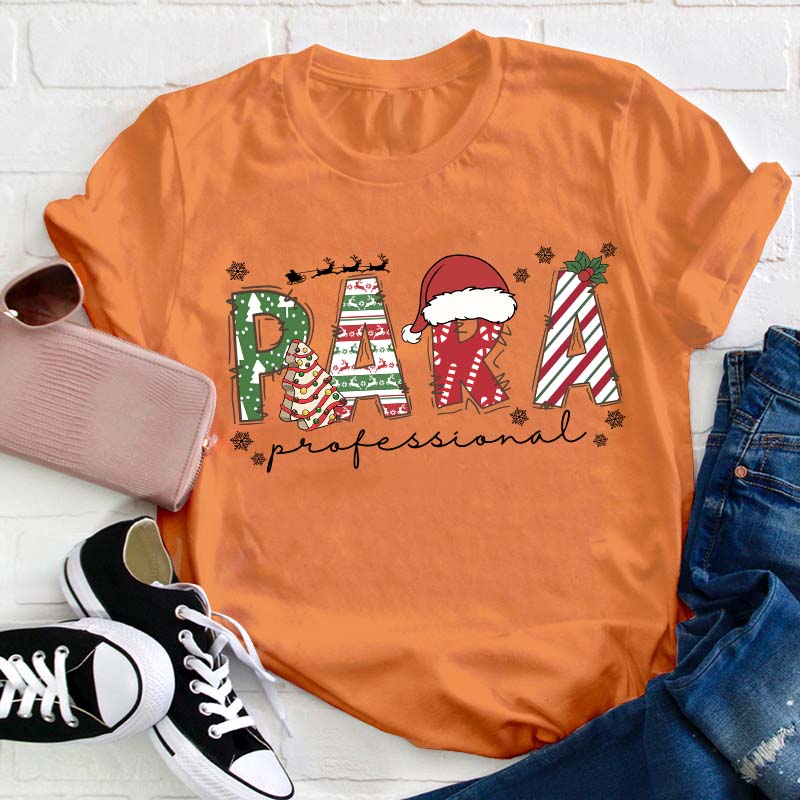 Personalized Christmas Elements Teacher T-Shirt
