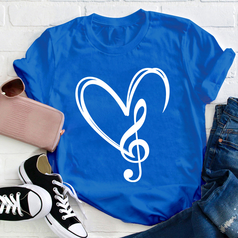 Music Note Heart Teacher T-Shirt