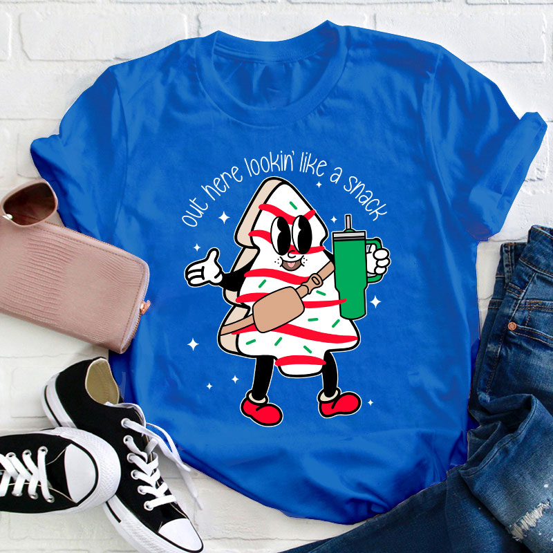 Out Here Looking Link A Snack Teacher T-Shirt
