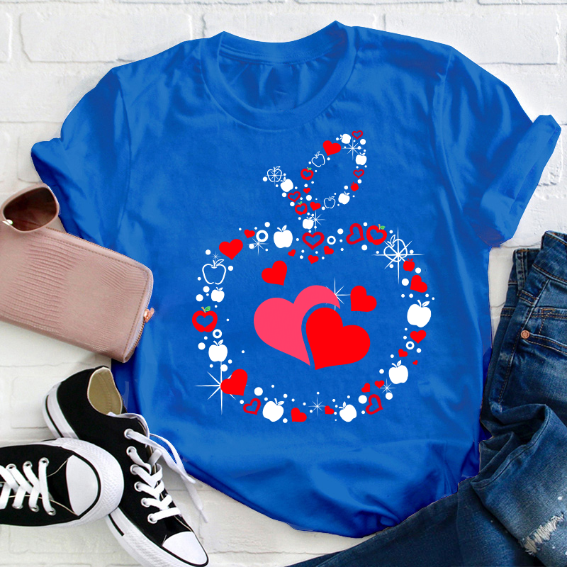 Apple Heart Teacher T-Shirt