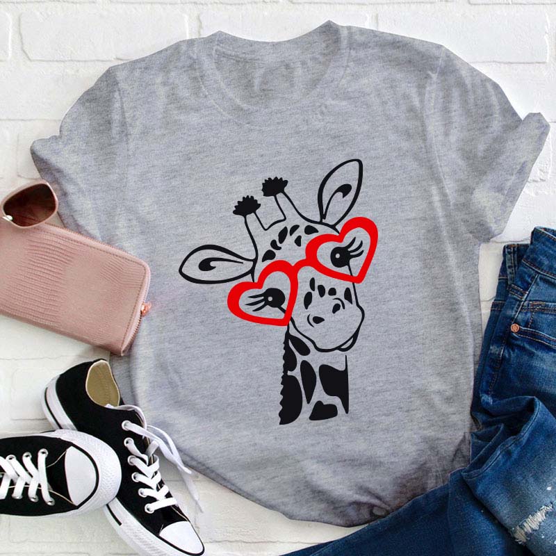 Cute Giraffe Teacher T-Shirt