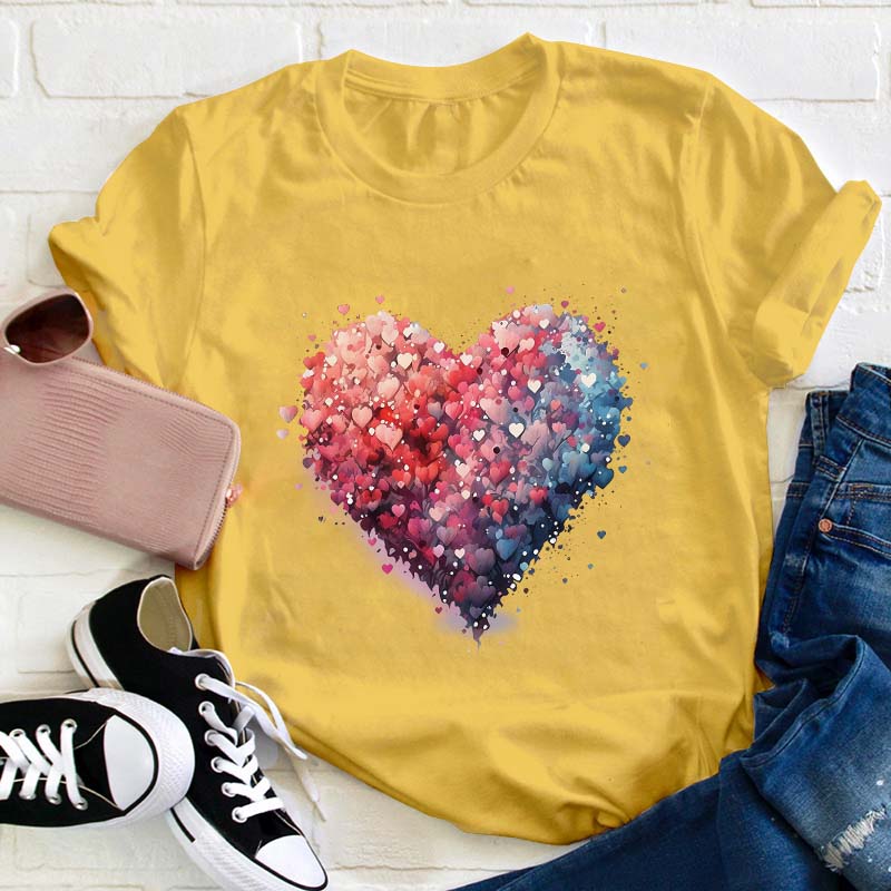 Bubble Heart Teacher T-Shirt