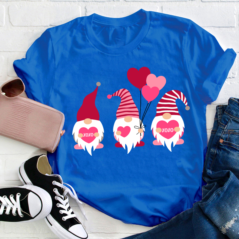 Gnome Valentine XOXO Teacher T-Shirt