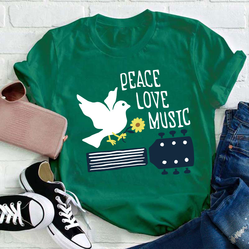 Peace Love Music Teacher T-Shirt