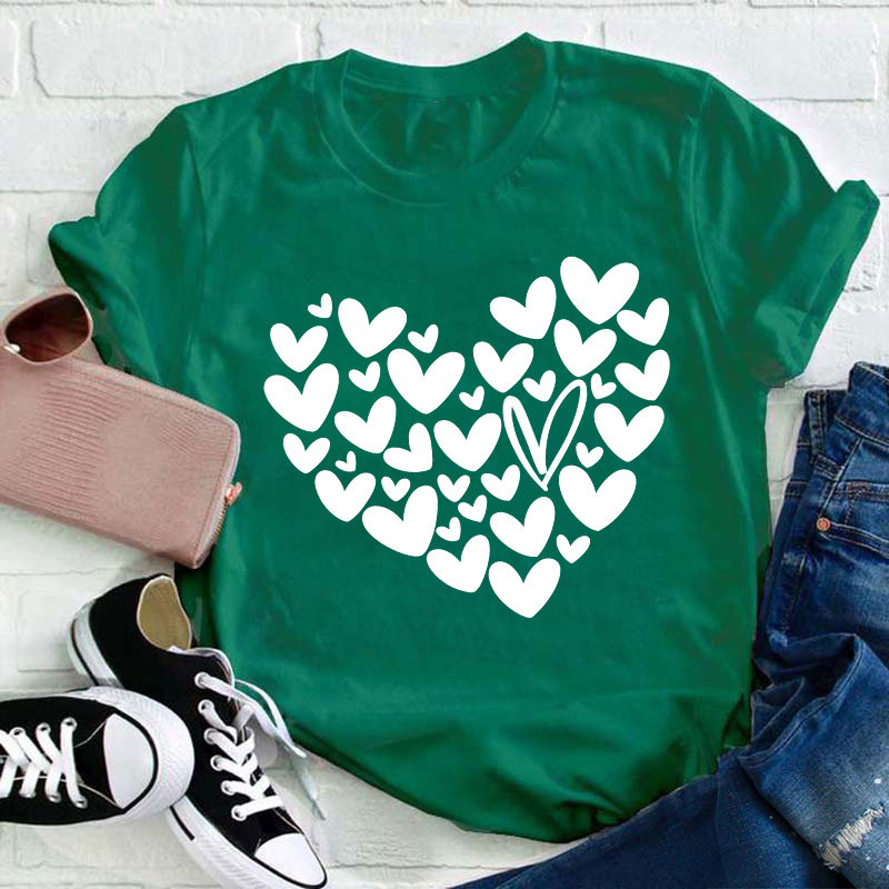 Red Heart Of Hearts Teacher T-Shirt