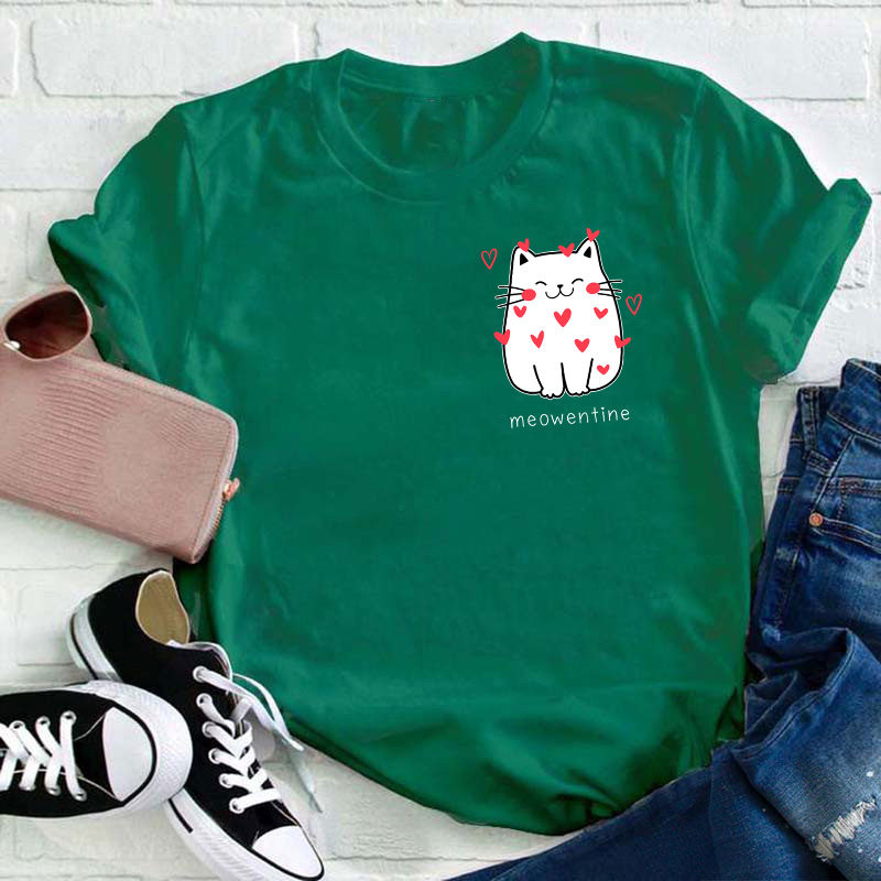Meowentine Teacher T-Shirt