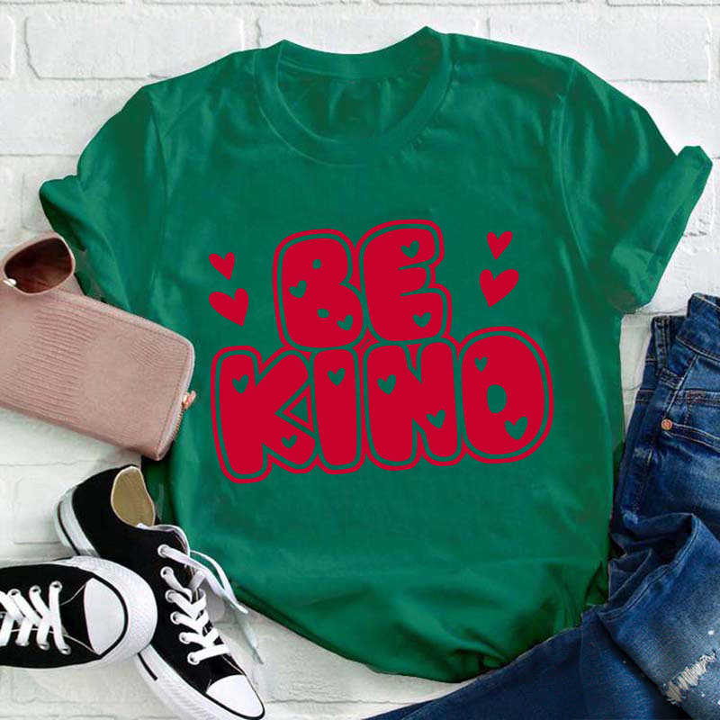 Be Kind Little Red Hearts Teacher T-Shirt