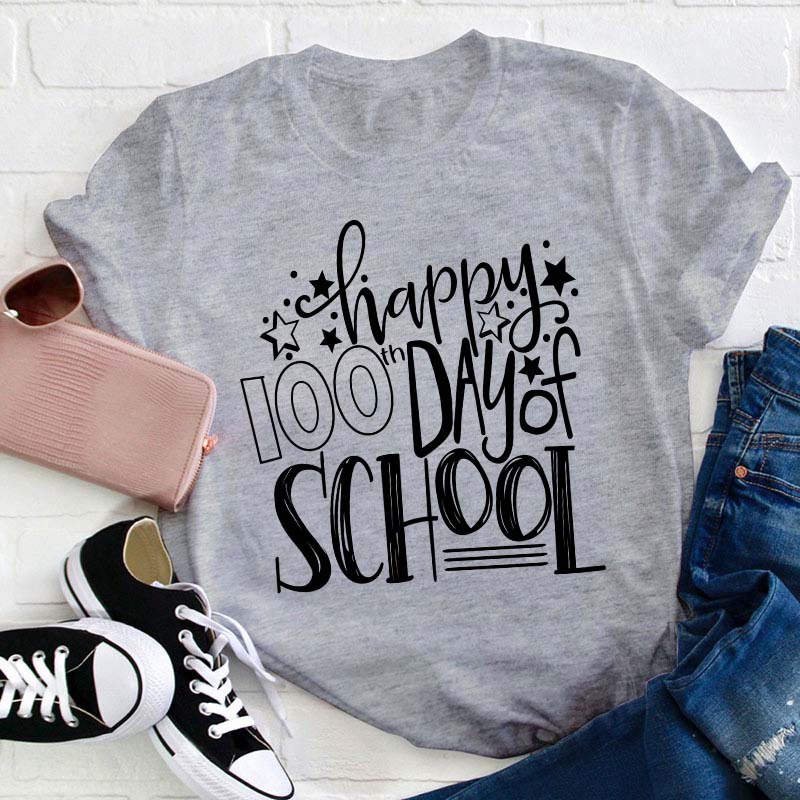 Happy 100th Day Of School Teacher T-Shirt