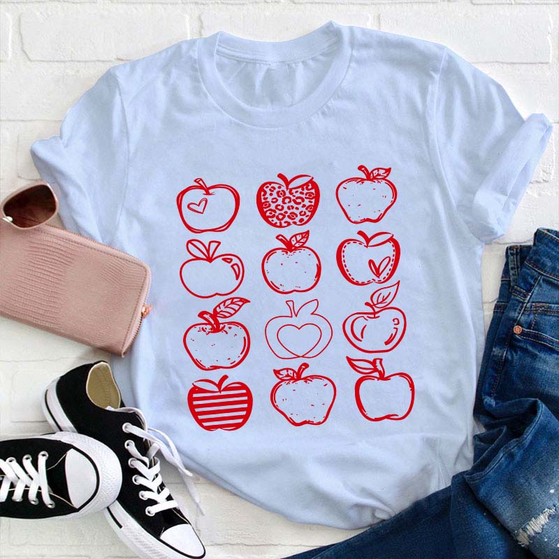 Apple Doodles Teacher T-Shirt