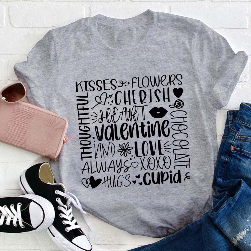 Valentine Love Teacher T-Shirt