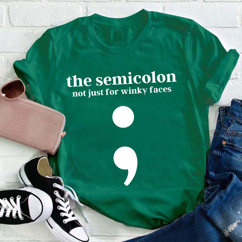 Semicolon Punctuation English Teacher T-Shirt