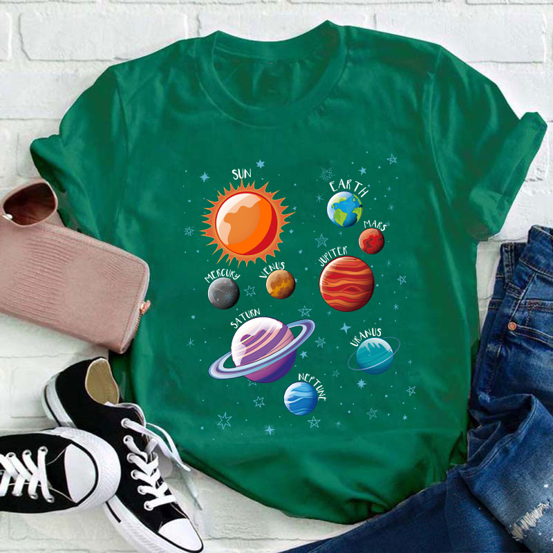 Planets Space Teacher T-Shirt