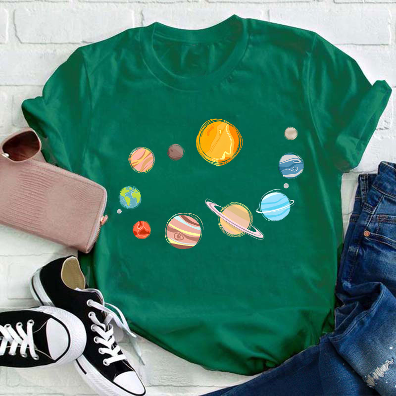 Planets in Solar System Teacher T-Shirt