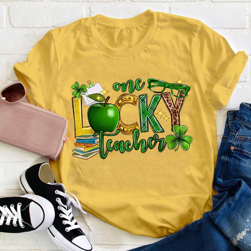 One Lucky Teacher Shamrock Teacher T-Shirt