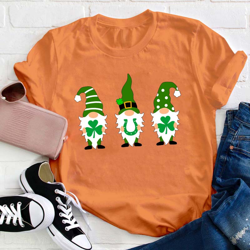 St Patricks Day Gnome Teacher T-Shirt