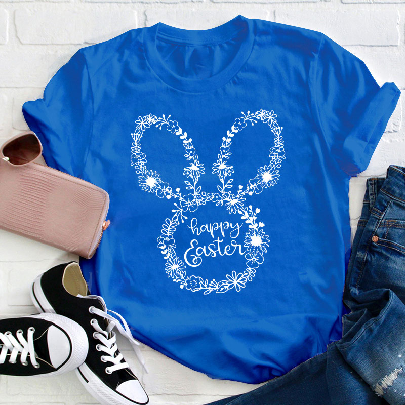 Wildflower Easter Bunny Teacher T-Shirt