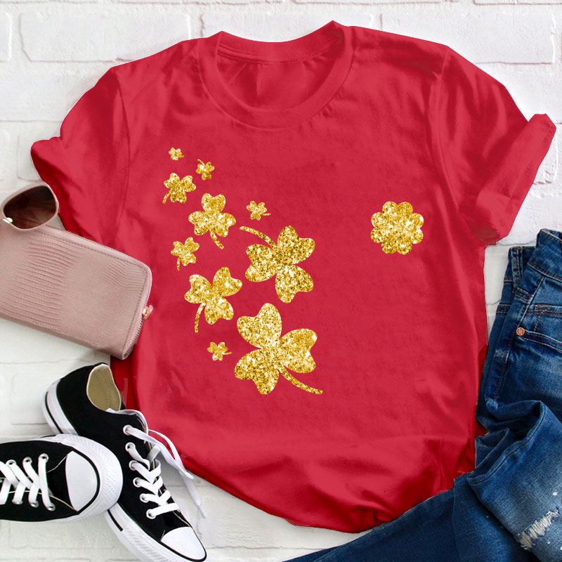 Glitter Clover Teacher T-Shirt