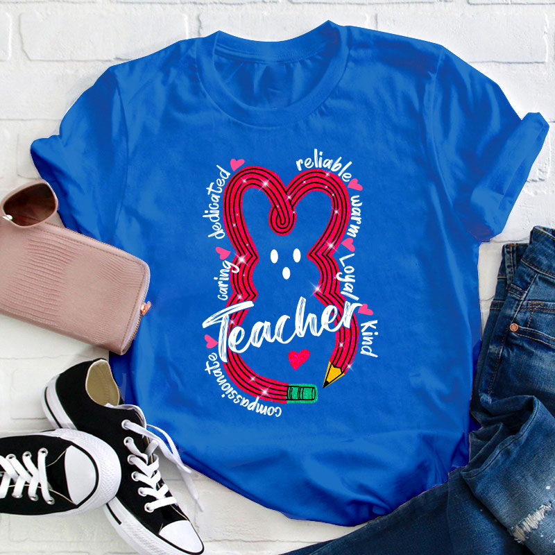 Bunny Pencil Teacher T-Shirt