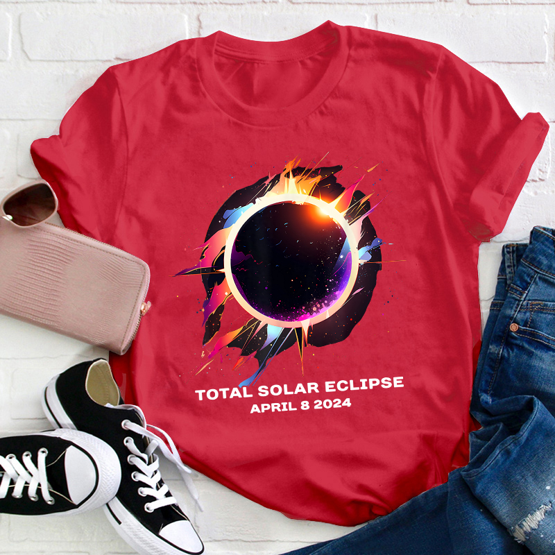 April 8 2024 Total Solar Eclipse Teacher T-Shirt