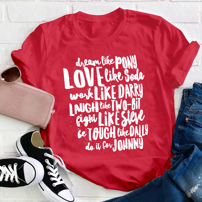 The Outsiders Character Names Teacher T-Shirt