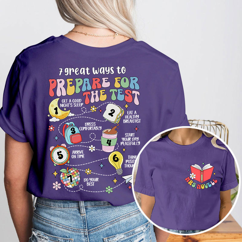 Personalized 7 Great Ways To Prepare For The Test Teacher Two Sided T-Shirt