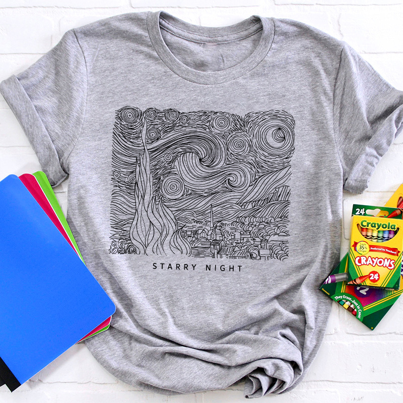 Vincent Starry Night Teacher T-Shirt